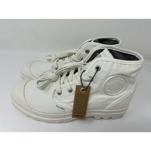 Palladium Womens Pampa Hi Canvas Boots Star White High Top Sneakers Size 8.5